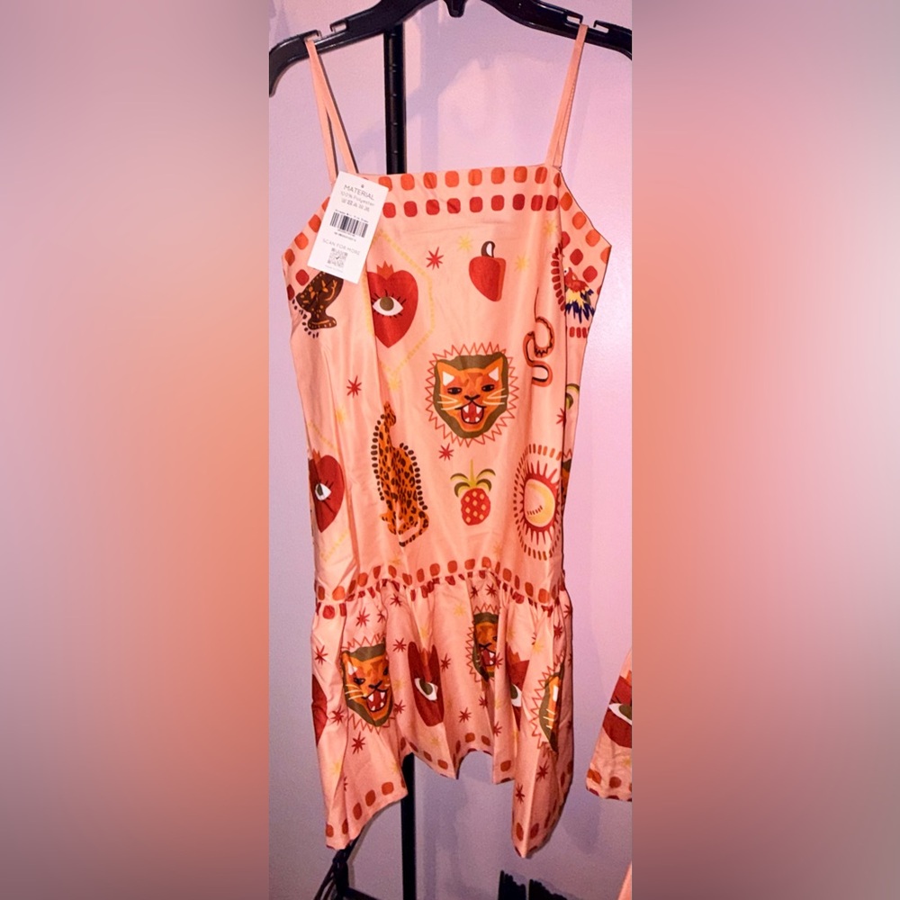 NWT Women’s Boho Print Pink Mini Dress - Picture 4 of 12